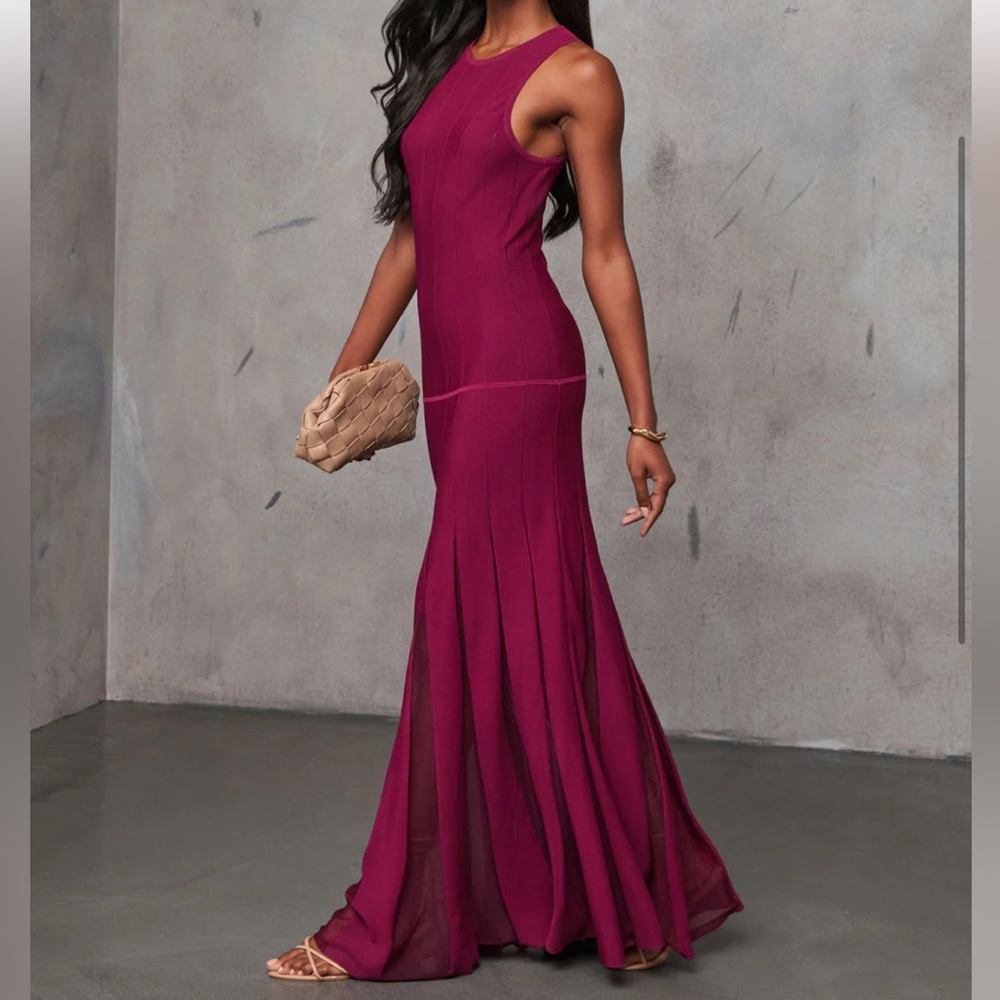 Drop Waist Pleated Maxi Dress